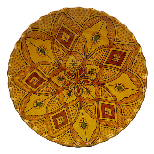 Piatto Ceramica Terracotta Parete Diam.32cm Etnico Marocchino Marocco 2209221001