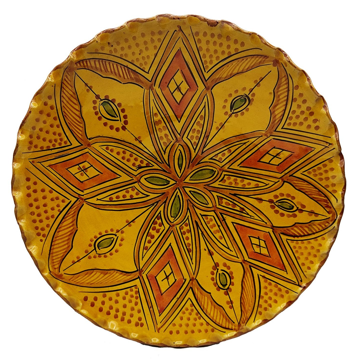 Piatto Ceramica Terracotta Parete Diam.32cm Etnico Marocchino Marocco 2209221004