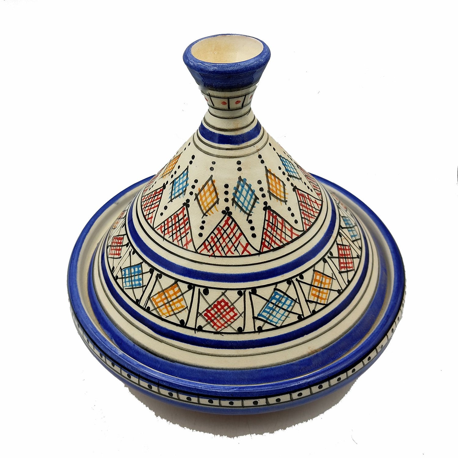 Tajine Decorativa Ceramica Terracotta Marocco Marocchina Etnica Dipint