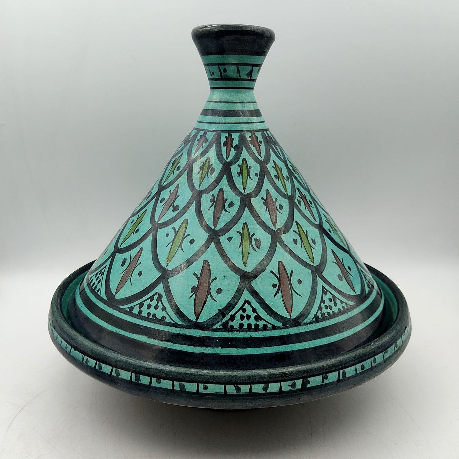 Tajine Decorativa Ceramica Terracotta Marocco Marocchina Etnica Dipint