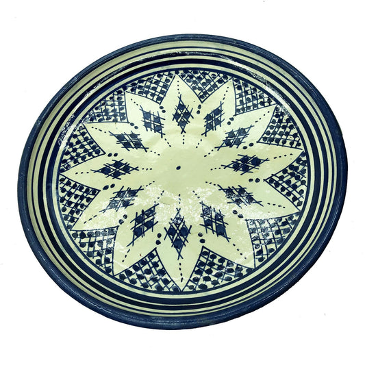 Etnisch ambachtelijk beschilderd keramiek decoratief bord Marokko 1502211218