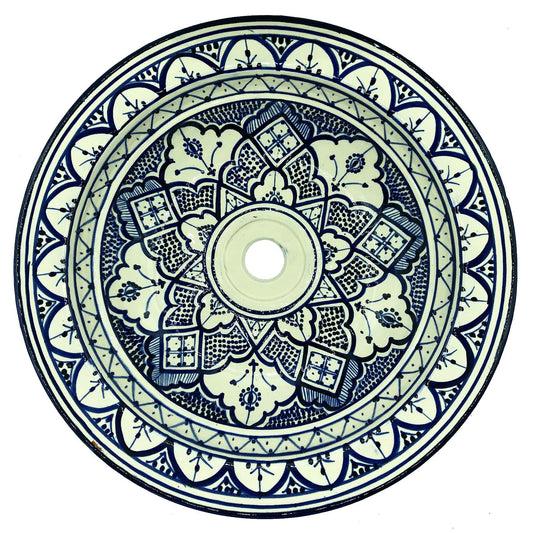 Arredo Etnico Lavabo Lavandino da Bagno Ceramica Marocco Dipinto Mano 2303211146
