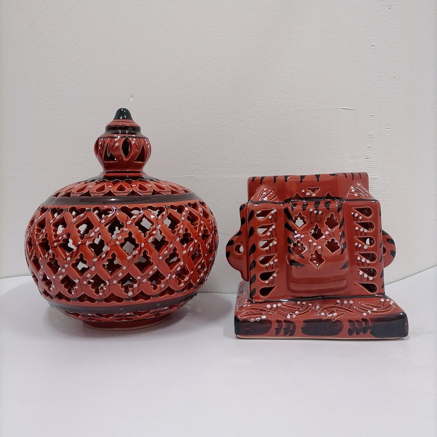 Tunesische handgemaakte keramische lamp lantaarn etnisch decor 2402211202