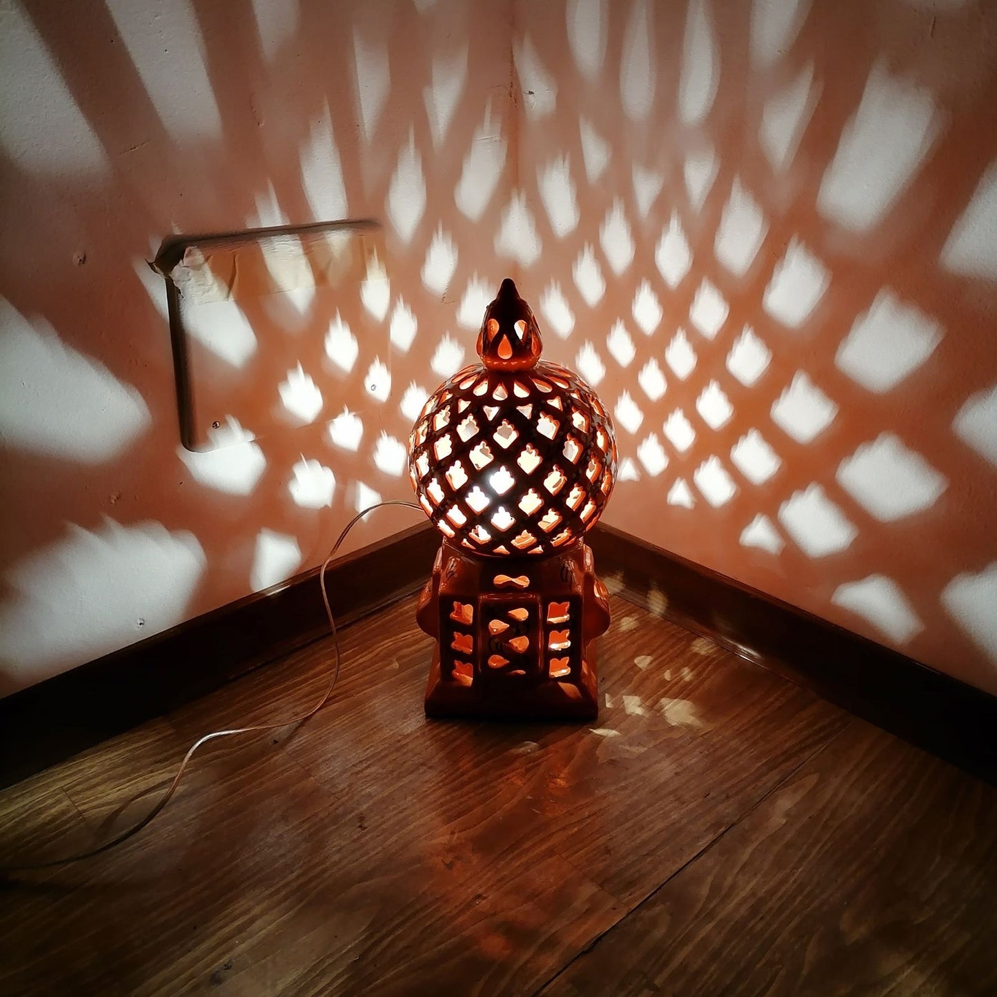 Tunesische handgemaakte keramische lamplantaarn etnisch decor 2402211211