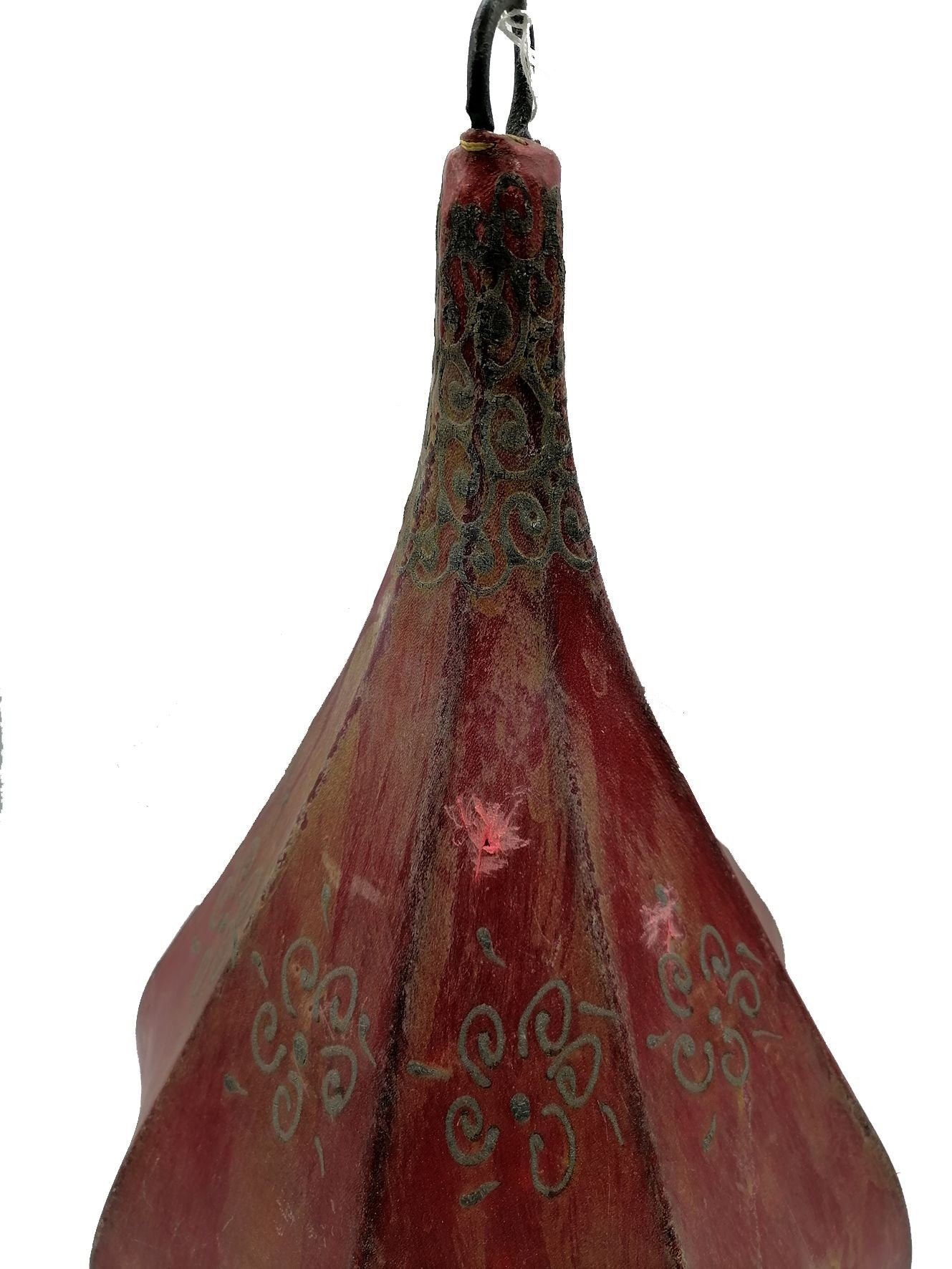 Arredamento Etnico Lampadario Marocchino Lampada Pelle Ferro Henne Oriente 1203