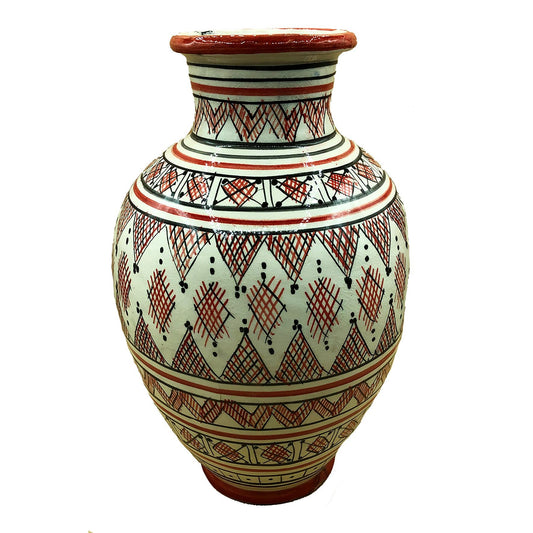 Etnico Arredo Vaso Berbero Marocchino Ceramica Terracotta Orientale H. 38 Cm 0904211017