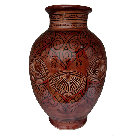 Vaso Berbero Etnico Marocchino Ceramica Terracotta Orientale H. 38 cm 2701221303