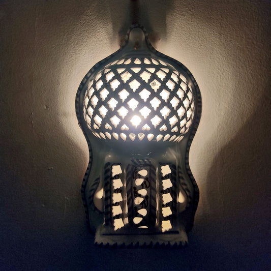 Arredo Etnico Applique Parete Lampada Terracotta Tunisina Marocchina 1401211107