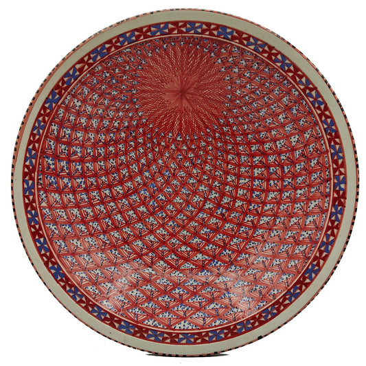 Piatto Ceramica Bianca Alta Qualita Portata Decorativo Etnic Tunisino 1301210937