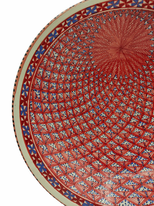 Hoge kwaliteit witte keramische serveerschaal Tunesisch etnisch decoratief 1301210937
