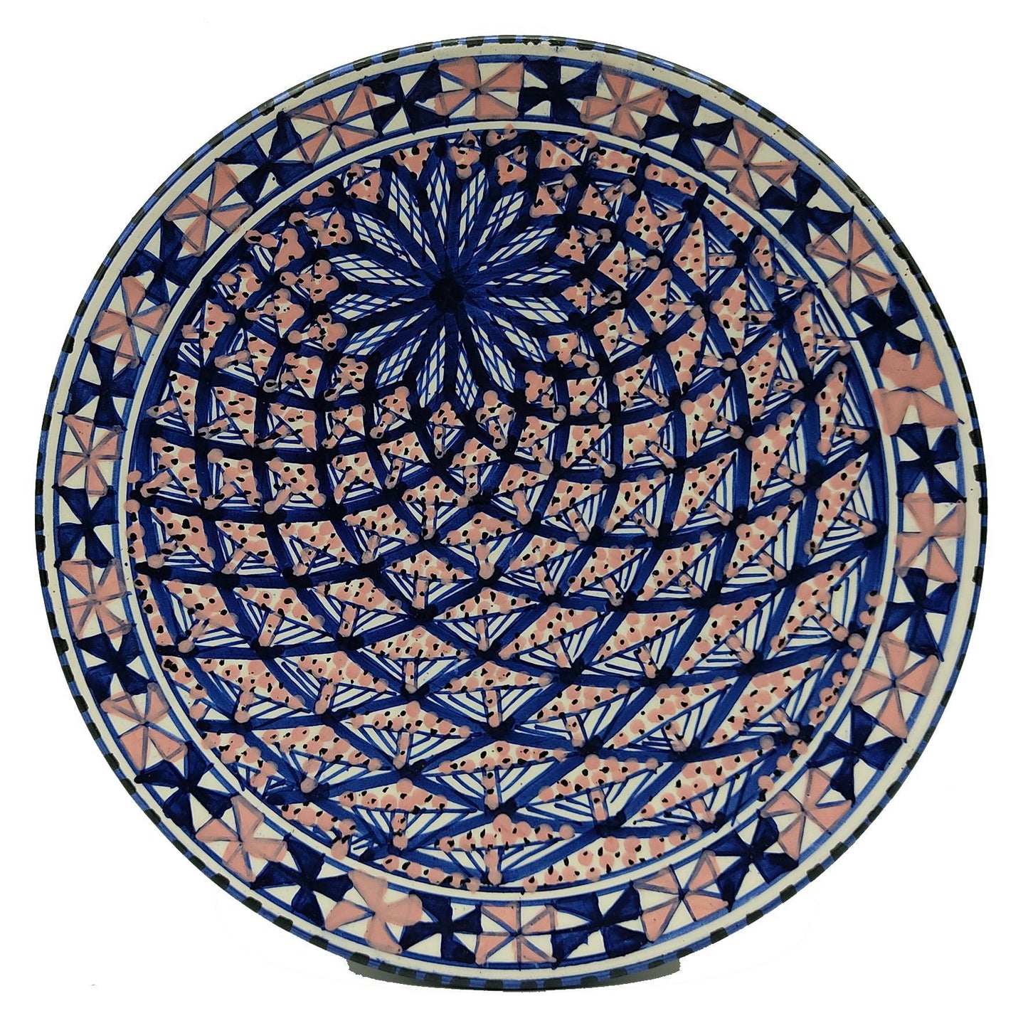 Hoge kwaliteit witte keramische serveerschaal Tunesisch etnisch decoratief 1301210949