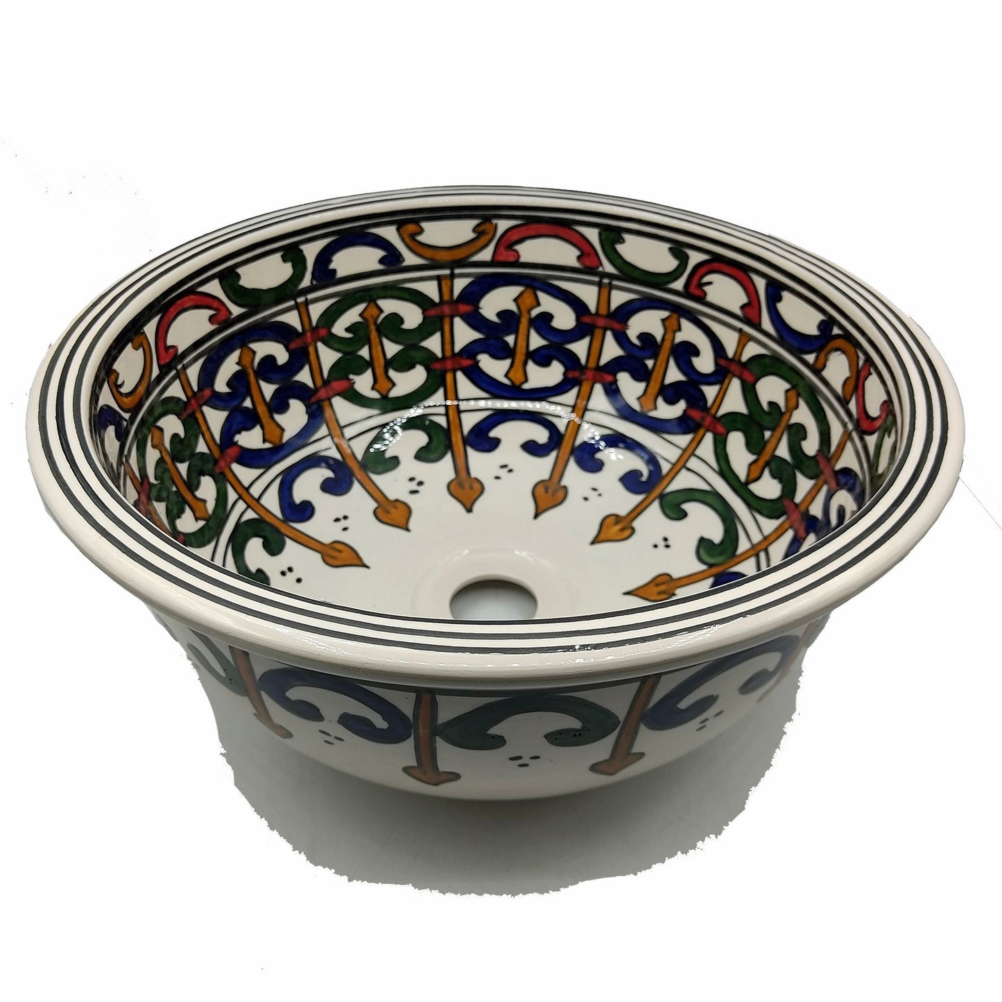 Handbeschilderde Tunesische Marokkaanse keramische wastafel 1507210803