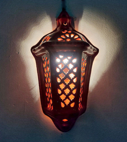 Arredo Etnico Applique Parete Lampada Terracotta Tunisina Marocchina 1401211115