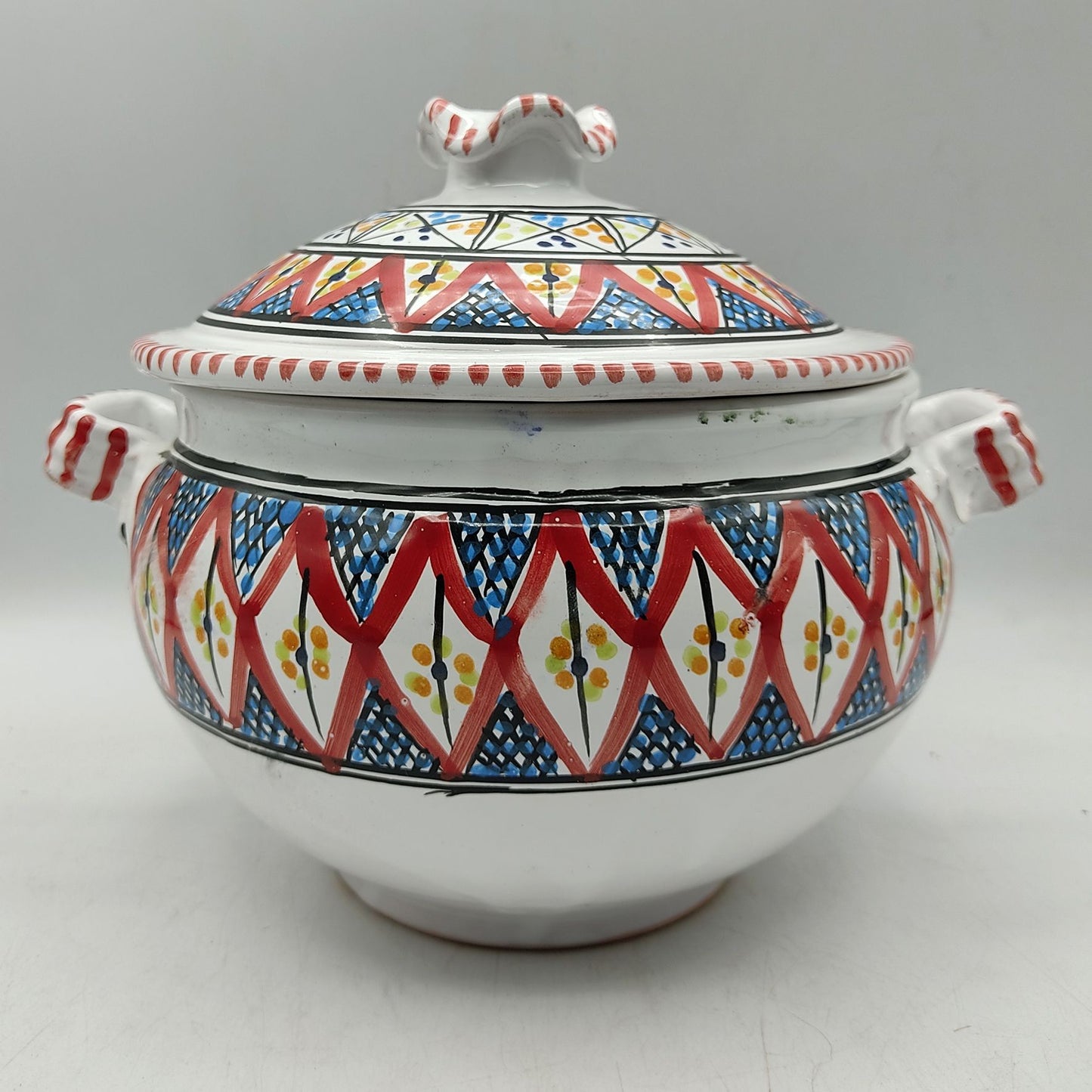 Biscottiera Zuppiera Ceramica Terracotta Etnica Tunisina