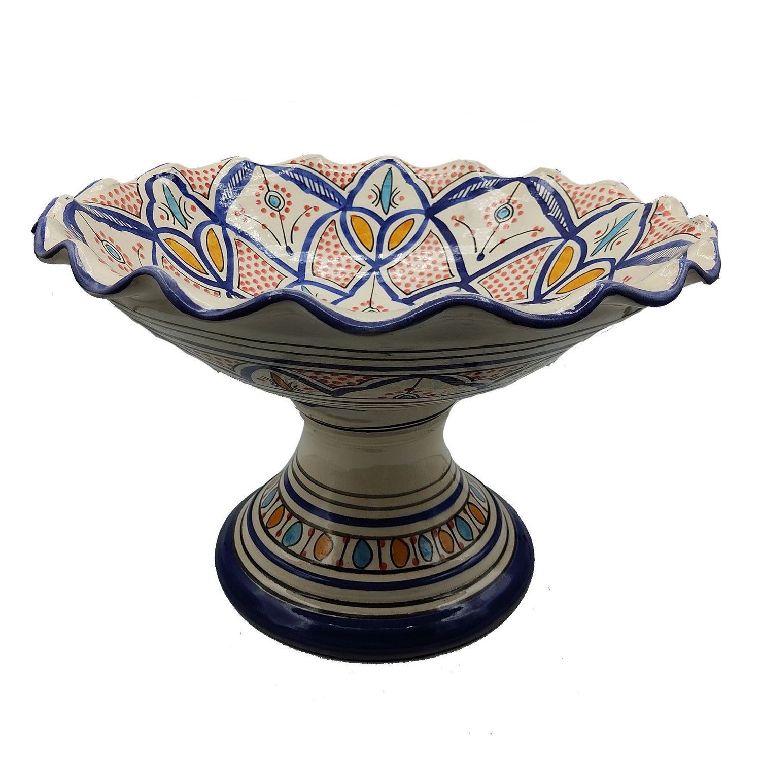Insalatiera Fruttiera Centrotavola Ceramica Etnica Marocco Marocchino –  Etnico Arredo